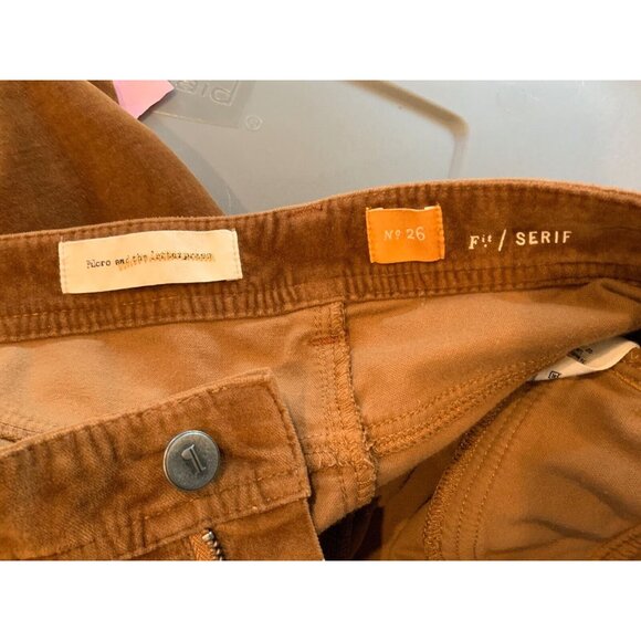 Pilcro and the Letterpress Brown Velvet "Serif" Fit Pants, Size 26, NWT! - Picture 9 of 9